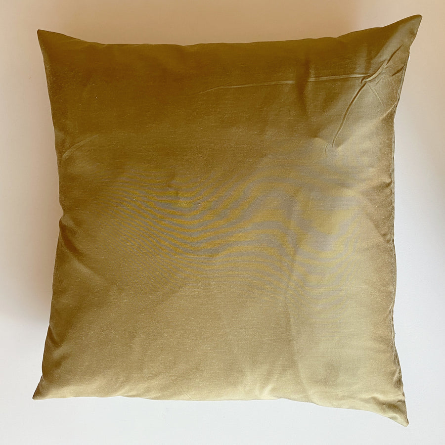Green / Gold Satin Pillow - large