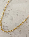 Gold Paperclip Necklace with Tiny Links