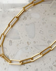 Gold Paperclip Necklace with Extra Large Links