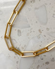 Gold Paperclip Necklace with Extra Large Links