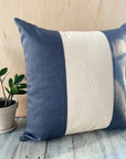 Blue Chambray + Ivory Canvas Pillow