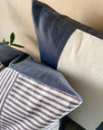 Blue Chambray + Ivory Canvas Pillow