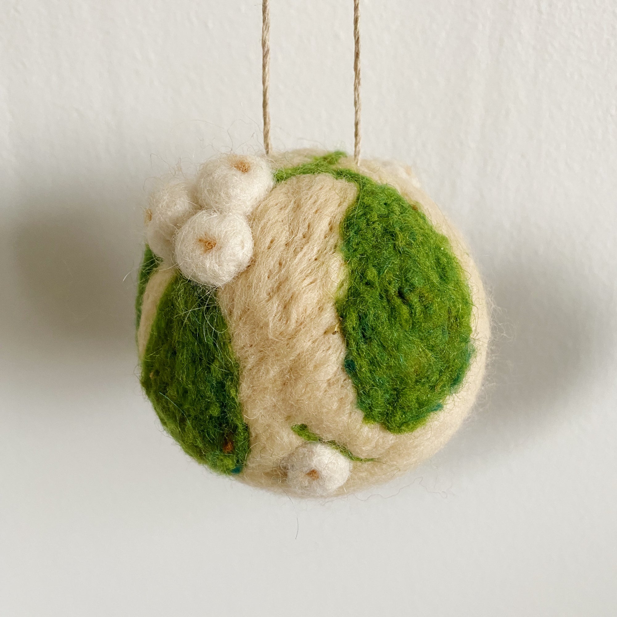 White Mistletoe Ball Ornament