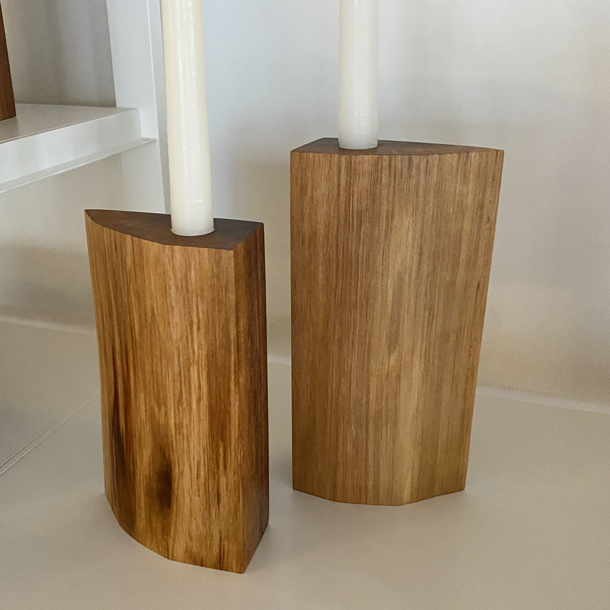 Walnut Live Edge Candlestick Holders, set of 2