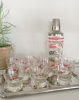Vintage "Lo Ball" MCM Cocktail Shaker & glass set