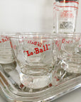 Vintage "Lo Ball" MCM Cocktail Shaker & glass set