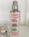 Vintage "Lo Ball" MCM Cocktail Shaker & glass set