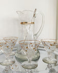 Vintage Gold Rim Pitcher & Cocktail Glass set