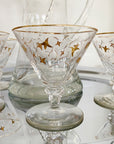 Vintage Gold Rim Pitcher & Cocktail Glass set
