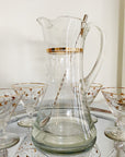 Vintage Gold Rim Pitcher & Cocktail Glass set