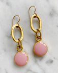 Pink Cloisonne' Pendant Earrings