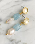 Aquamarine and Pearl Earrings