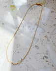 Gold Paperclip Necklace with Tiny Links