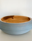 Blue Ribbed Maple Wood Bowls