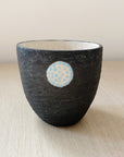 Raku Tumbler with Circle Blue Dots