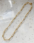 Gold Paperclip Necklace with Large Links