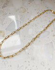 Gold Paperclip Necklace with Medium Links