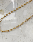 Gold Paperclip Necklace with Medium Links