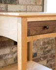 handmade side table - maple frame with walnut drawer - natural wood - tables