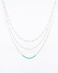 sterling silver multi-strand necklace - layered - turquoise beads - handmade in Maine by Near and Native
