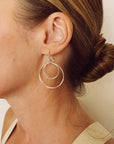 Double Hoop Earrings in Silver