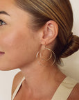 Double Hoop Earrings in Brass