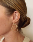 Double Hoop Earrings in Brass