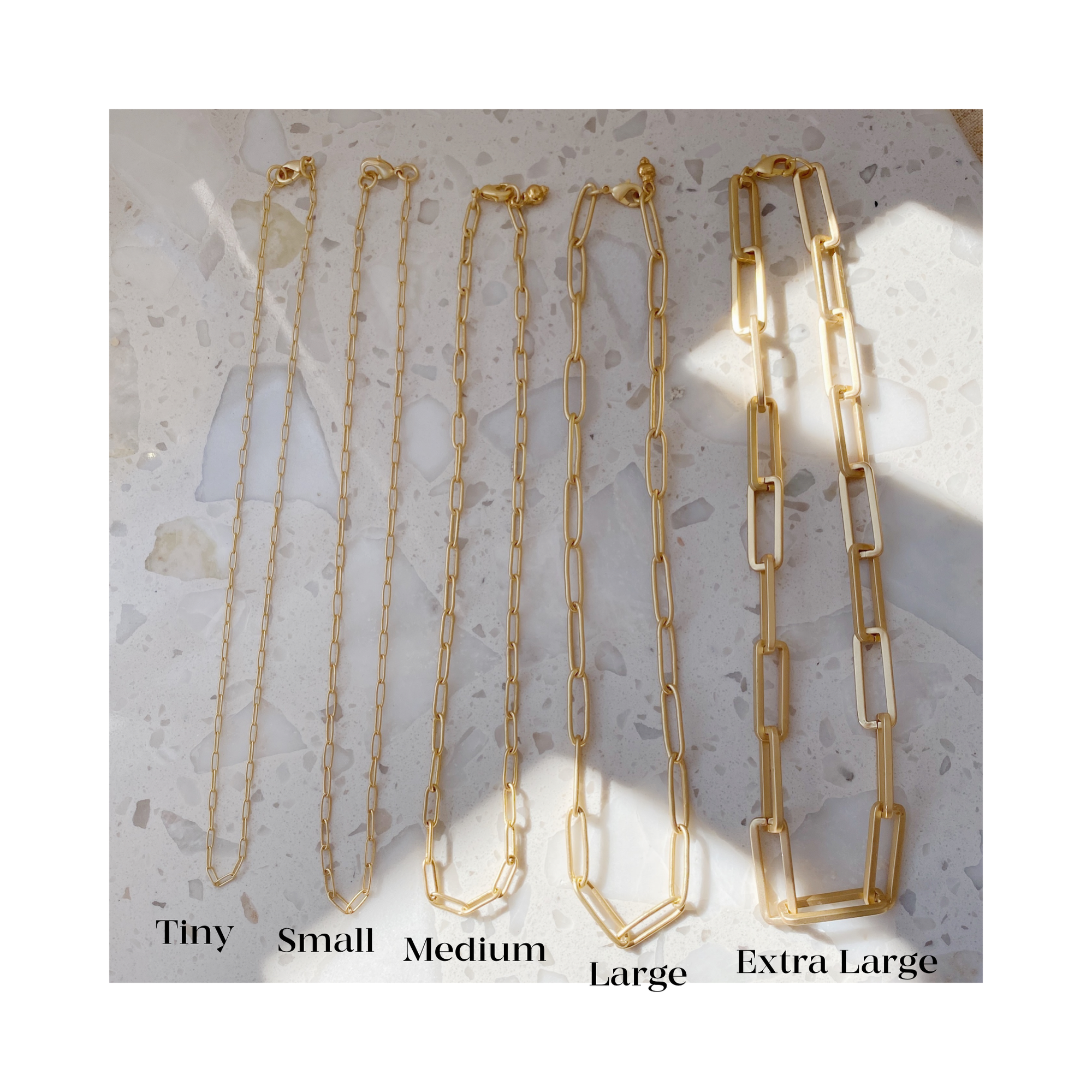 Gold Paperclip Necklace with Small Links