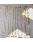 Gold Paperclip Necklace with Medium Links