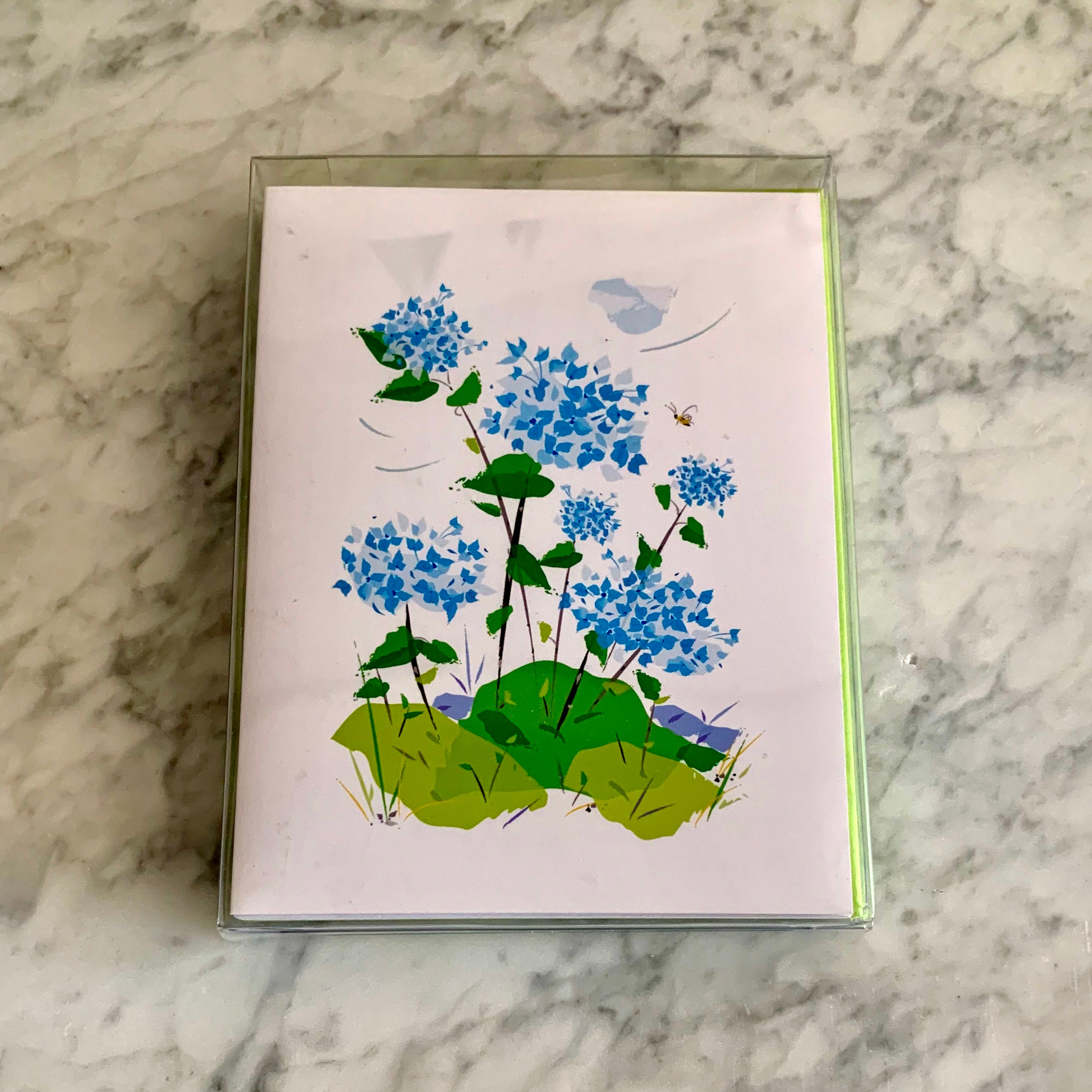 Blossoms Folded Card, Hydrangea - box set of 6 – Venn + Maker