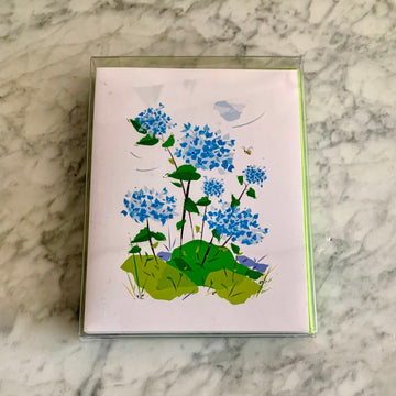 Blossoms Folded Card, Hydrangea - box set of 6