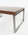 Higgins table in walnut - end view - handcrafted - Maine builders