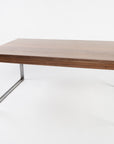 Higgins coffee table in walnut - front view - handmade - Locally created in Maine - natural wood