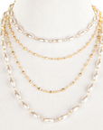 ~ Oval Pearl Rope Necklace