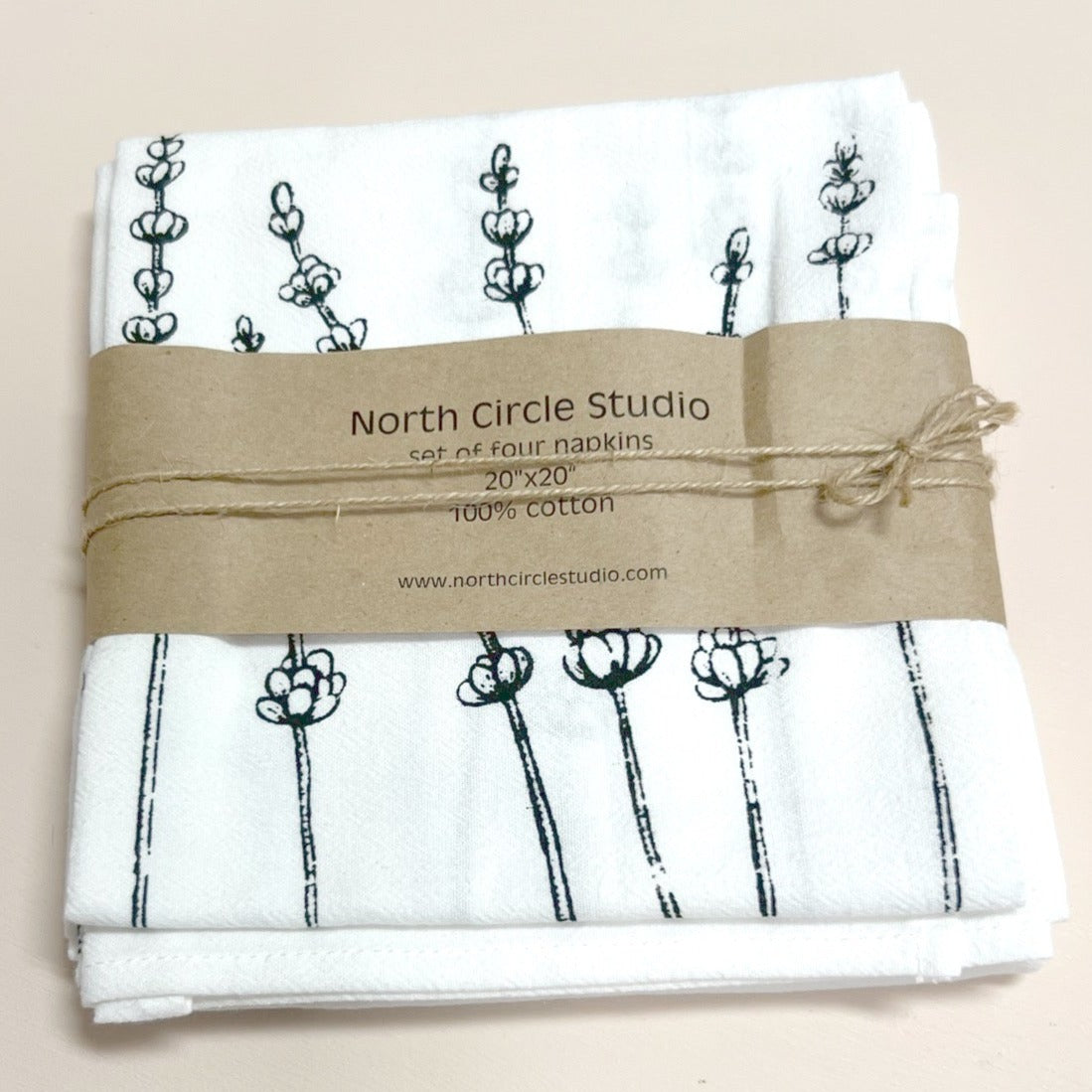 White Lavender Napkins - set of 4