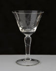 etched flower design in the 1930s cocktail glasses