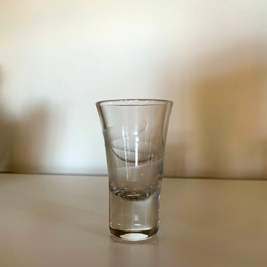 Vintage Etched Shot Glasses Venn + Maker