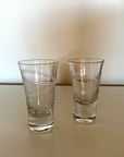 Vintage Etched Shot Glasses - set of 2