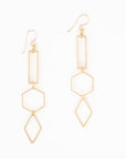 Hexagon + Diamond Earrings