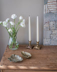 lifestyle: beckett street - portland Maine - Munjoy Hill - vintage - home decor - interior - glass vase - flowers