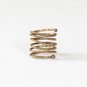 Textured Bronze Snakehead Ring