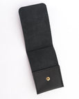 leather card wallet in black - wood.stone.bone. - handmade at Venn + Maker