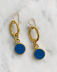 Cobalt Cloisonne' Pendant Color Earrings