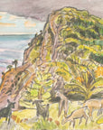 Goats Saba - Landscape by Maine Artist Elena Jahn
