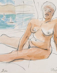 Watercolor and sketch of nude figure by Maine Artist Elena Jahn