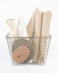 german harvest baskets - vintage - imported from Germany - hamper - repurpose - metal basket - beckett street lifestyle