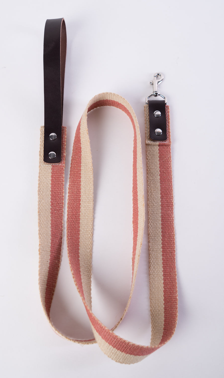 Vintage French Webbing and Leather Dog Leash - Handmade in Maine