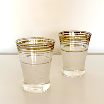 Double Shot Glasses with Silver Rim - set of 2