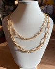 Paperclip Layered Gold Necklace 2.0