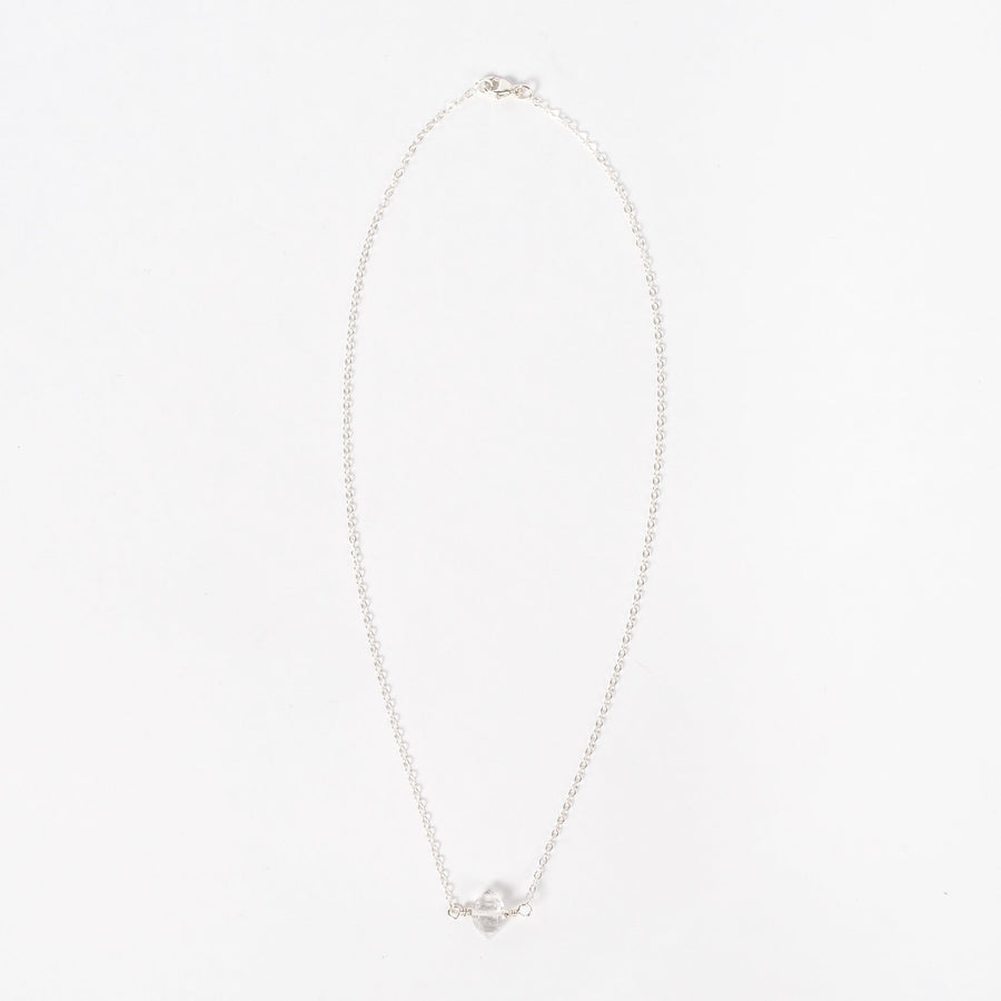 herkimer diamond necklace - stones - silver - jewelry by stellarcreature of portland maine